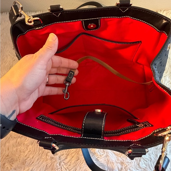 Dooney & Bourke Black Ostrich texture Leather Handbag - Picture 11 of 16